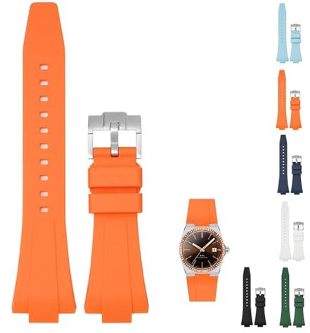 Schnellverschluss-Gummiband für Tissot PRX Powermatic 80, 12 mm, 40 mm, Ersatz-Uhrenarmband mit Schnalle für Tissot PRX-Serie, mehrere Farben, Orange