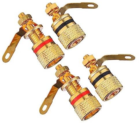 WOFASHPURET 4pezzi Connettori Banana Placcati Per Altoparlanti Da Terminali Per Amplificatore Facili Da Installare Sostituzione Per Morsettiere Audio Compatibili Con Diffusori Hi-fi