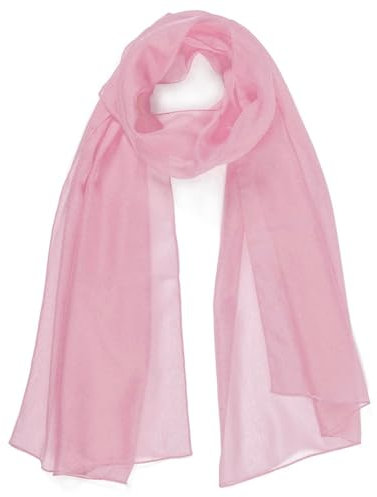 HAT YOU Damen Chiffon Halstuch, Sommertuch, Chiffon Schal, Tuch für Frühling und Sommer, Ganzjährig - Made in Italy, Farbe:Old Pink 80x200