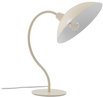 Lucande Tischlampe 'Arvadon' (Modern) in Creme aus Metall u.a. für Wohnzimmer & Esszimmer (1 flammig, E14) - Tischleuchte, Schreibtischlampe, Nachttischlampe, Wohnzimmerlampe