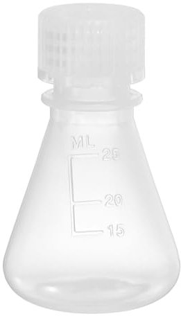 PATIKIL Erlenmeyer Flask, 25ml Narrow Mouth Graduated Flasks Plastic Flasks with Printed Graduation for Lab Experiment Chemistry Science Study