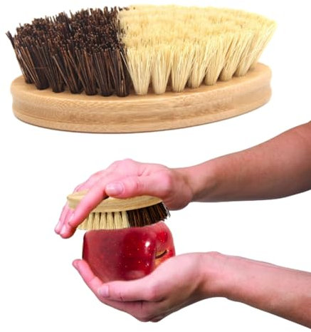 Gemüsebürste,1 PCS Gemüsebürste 13,5 cm Holz,Gemüsebürste aus Buchenholz,Gemüsebürste Holz,Kartoffelbürste,Gemüsebürste Holz,Backpinsel naturborsten,Bürste naturborsten für Karotten & Gemüse