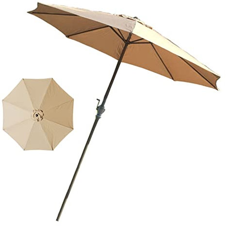 ABBNIA Gartensonnenschirm, Angelschirm, Markt, mit 8 stabilen Streben, Regen- und winddichter Schirm, für Balkon, Esstische, Gärten, Terrassendielen, Außentische U