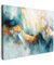 MuchoWow© Leinwandbilder 80x60 cm Wall Art Decoration Bilder für die Wand Schlafzimmer Deko Canvas Painting Wanddekoration Wohnzimmer Abstrakt - Kunst - Gold - Blau