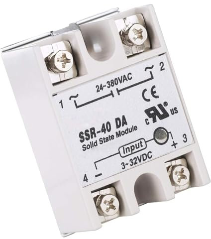 SSR-40DA Solid State Relais Binghe SSR-40DA Halbleiterrelais, SSR Relais, SSR 40DA Einphasen-Halbleiterrelais Eingang 3-32V DC Ausgang 24-380V AC Für Temperaturkontrolle