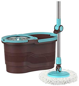 WADRBSW Spin Mop Bucket with Wringer 360 Spin Dry Basket With 2 Replacements Microfiber Mop Heads and Stainless Steel To pursue happiness