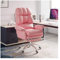 VDCVADKYE Bürostuhl,ergonomischer Bürostuhl, Executive Commercial Drehstuhl, Verstellbarer Bürostuhl mit hoher Rückenlehne, moderner Drehstuhl aus Pu-Leder mit Fußstütze(Pink)