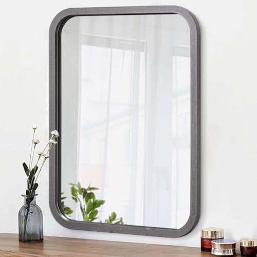 AOAOPQ Wandspiegel montiert, 50,8 x 71,1 cm, rustikaler Grauer Rahmen, groß, rechteckig, über Waschbecken, Badezimmer-Waschtisch