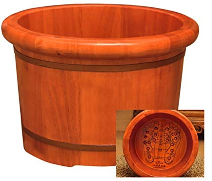 HIARAN Fußbad-Fußbadewanne aus Holz, Fußbadewanne aus Holz für Pediküre, Fußbecken für Erwachsene, Fußbadewanne, Fußbadewanne zum Einweichen der Füße Lucky Star