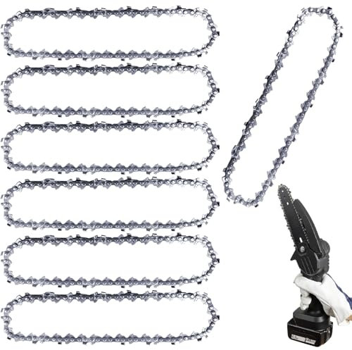 7 catene per motosega da 6 pollici, 37 TG, mini catena di ricambio, mini motoseghe a batteria, compatibili con tutte le catene per sega da 6 pollici, per albero da giardino, agricoltura, taglio alberi