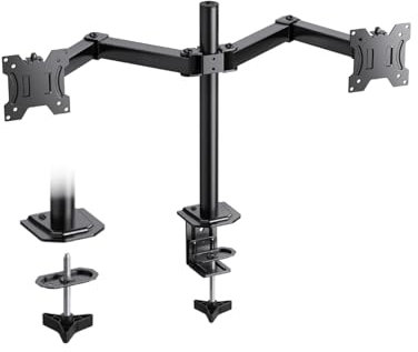 Ergear Höhenverstellbare Monitorhalterung für 2 Monitore (13-30 Zoll), neig- und schwenkbar, 10 kg Tragkraft pro Arm, VESA 75x75 / 100x100 kompatibel.