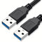 TECHZOCO Cable USB 3.0 Super Speed, Cable USB Macho Macho, USB 3.0, Velocidad hasta 5Gbps, Apto para Ordenador, TV Box, HDD Externo, Base de Ventilación, Hub USB, Raspberry Pi, Negro, 3 Metros