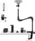 INMOZATA Projector Stand Webcam Stand Camera Mount with Phone Holder & 5/8 Screw, 25in Flexible Projector Stand Gooseneck Desk Mic Stand