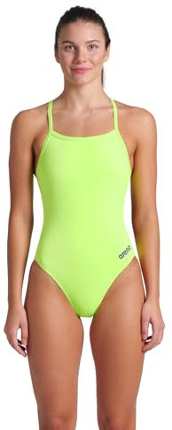 ARENA Solid Challenge Team Costume Intero Donna, Costume Donna ad Asciugatura Rapida, Costume da Bagno Sportivo in Tessuto MaxLife Eco Resistente al Cloro, Protezione UV, Tessuto Frontale Foderato