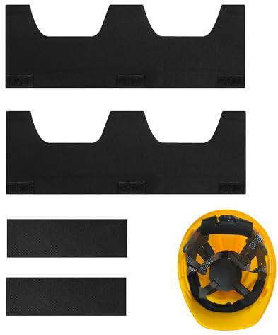 XCSJ Luftkissen-Schweißband und Innenfutter Helm Tröster Pad, Verdickter Schwamm, Schweißband für Schutzhelm, Innenfutter für Schutzhelme für Passt zu den Meisten Harten Hut, 4 Pcs (Schwarz)