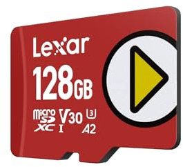 Lexar Play Scheda Micro SD 128GB, microSDXC UHS-I, fino a 205 MB/s lettura, 140 MB/s scrittura, C10, U3, V30, A2, video 4K, scheda ad alta velocità per Switch/dispositivi di giocoportatili/smartphone