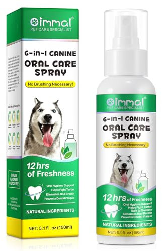 Fresh Breath Oral Care Spray for Dogs, 6-in-1 Coconut Mint Dog Dental Spray, Removes Plaque & Tartar, Freshens Breath, Gum & Teeth Cleaning, No Brushing, Prevent Oral Disease in Dogs, 150ml