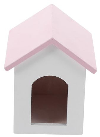 JUMPLAWN Puppenhaus Mit Miniaturmöbeln Und Rosa Dach Scale Modell Für Kreative -szenen Und Liebevolle Wohnraumgestaltung