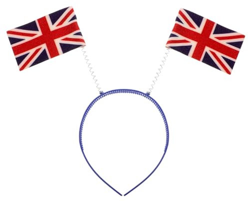 Homoyoyo Union Jack Headband British Flag Hair Hoop for Costume Parties Women and Girls Thick Style