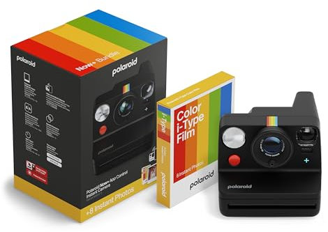 Polaroid Now+ Gen 3 Instant Camera, Black + Color Film Bundle (8 photos)