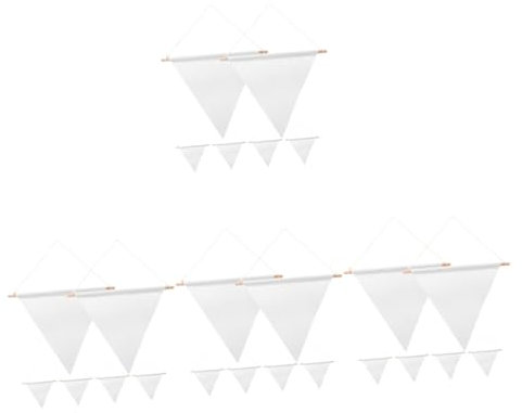 STOBAZA 4 Sätze Leere Dreieckige Flaggen Diy Gartenflaggen Aus Robustem Canvas Für Kreative Dekorationen Bei Partys Und Feierlichkeiten 6 Stück * 4