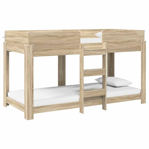 Xhnifnb Kinder Etagenbett Sonoma-Eiche 90 x 200 cm aus Holzwerkstoff mit Lattenrost und platzsparendem Design Modernes Etagenbett für Kinderzimmer und Gästezimmer
