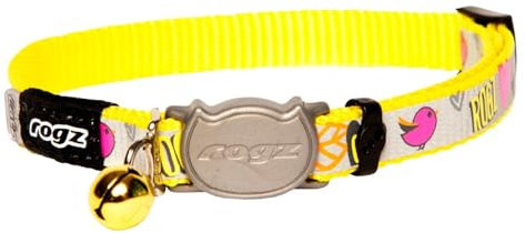 Rogz Reflectocat Halsband, 20,3-30,5 cm, Gelb/Pink