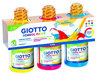 GIOTTO Gouache School Paint - Lot 3 x 250 ml - jaune rouge bleu