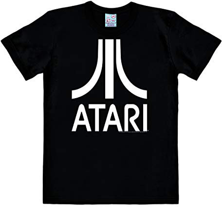 Logoshirt® Atari I Logo | T-Shirt Print | Damen & Herren | kurzärmlig | schwarz | Lizenziertes Originaldesign | Größe M