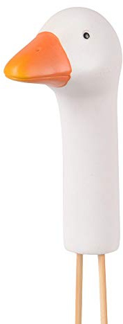 UNUS Gartendeko Gartenstecker aus Polyresin Gänsehals Gänsekopf klein 32cm | für Balkon oder Terrasse