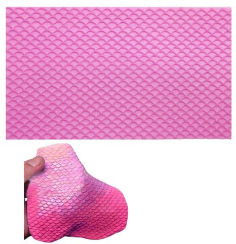 Allinlove Kleine Meerjungfrauenschwanz-Schuppen-Prägematte aus Silikon für Fondant, Dekoration, Fischschuppen-Prägeform, DIY, Backwerkzeuge, Zuckerpaste, Schokolade, Süßigkeiten
