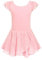 Arshiner Mädchen Glitter Ballettkleid Baumwolle Balletttrikot Kinder Kurzarm Ballettkleidung Ballettanzug Tanzkleid Tanzbody mit Tütü Rock Tütü, Rosa, 140