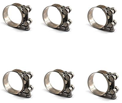 Confezione da 6 fascette stringitubo in acciaio inox 304 a vite senza fine, clip per tubi, dimensioni 36-39 mm