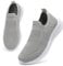 HKR Turnschuhe Damen Schlupfschuhe Leichte Slip on Sneakers Atmungsaktiv Sportschuhe Walkingschuhe Freizeitschuhe ohne Schnürung Hellgrau 41 EU