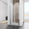Acezanble Porte de douche battante 80x185cm en niche, 6mm verre satiné transparent sécurit avec anti-explosion avec le traitement d'anticalcaire