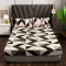 Damier Spannbettlaken 180x200cm Schwarz Weiß Grau geometrisches Muster Spannbetttuch Weiche Mikrofaser Boxspringbett Bettlaken geeignet für Matratzen von 30cm
