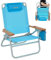 #WEJOY Übergroßer Strandkorb, 5 verstellbare Liegestühle für Erwachsene, hohe Rückenlehne, Stuhl mit Flaschenöffner, Griffschlaufe, Telefon- und Getränkehalter für Camping, Sand, 136 kg