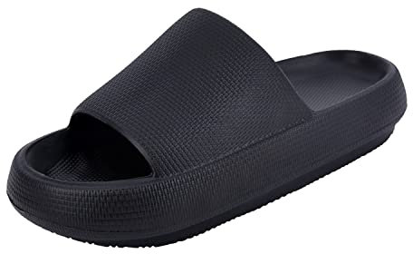 Shenduo Mujer Chanclas Nube Zapatillas Estar Casa de Piscina Confort Agua D90111 Negro 39/40EU
