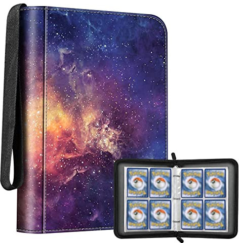 CaseBot Sammelkarten Album, 208 Pockets 52 Seiten Sammelalbum Karten Groß Kapazität Sammelmappe Kartenhalter für Jungen und Mädchen Kartensammler Sammelordner, Die Galaxie