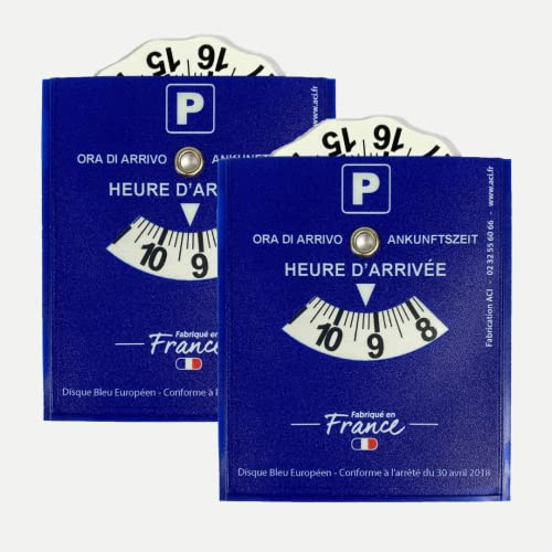 2 dischi blu adesivi parcheggio zona blu | Made in France | Facile adesivo e durevole | Accessori auto auto
