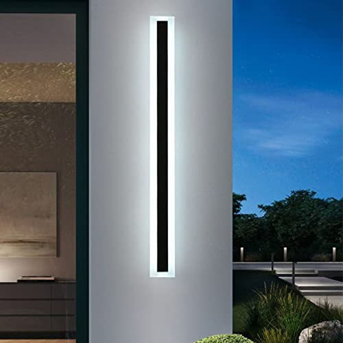 ZTWLEED Applique da Parete Esterno LED,21W Lampada da Parete Luce Bianca Fredda 6000K,Applique da Esterno Lunga Impermeabile IP65 Luci da Parete LED per Villa Giardino Balcone,Nero 100CM 110-240V