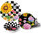 LEHAHA Sunflower 12-Piece Melamine Dinnerware Set Include Plates/Dishes and Bowls, Service for 4, BPA Free and Unbreakable Black Plaid Floral Dish Set for Indoor and Outdoor Use…
