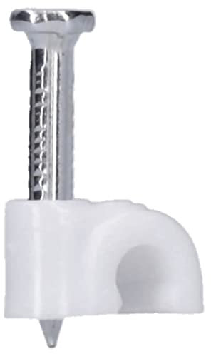 100 Stück Voxura Nagelschelle Kabelschelle Rundschelle 4 mm mit Nagel Ø 1,8x16 mm weiß