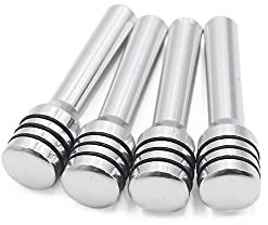 A ABSOPRO Interno Porta Serratura Pomello Tirare Perni Argento Tono (Set di 4)