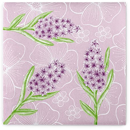 Mank Airlaid Servietten 40 x 40 cm perfekt für Hochzeit und Feiern stoffähnlich und saugstark 50 Stück Nicole Pink floral (Rosa)