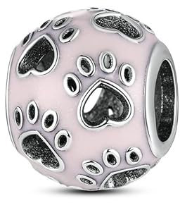 M&S Dog Cat Paw charm Puppy Kitten Print Animal Pet Lover Charm Bead Pendant, 925 Sterling Silver Dangle Charm, Compatible With Pandora & European Bracelet �