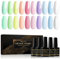 Shining She Gel Nail Polishes, 10 PCS Pastel Gel Nail Polish Set, Green Pink Purple Blue Gel Polish Soak-Off UV/LED Manicure for Women Nail Art Salon DIY Home, 8ML