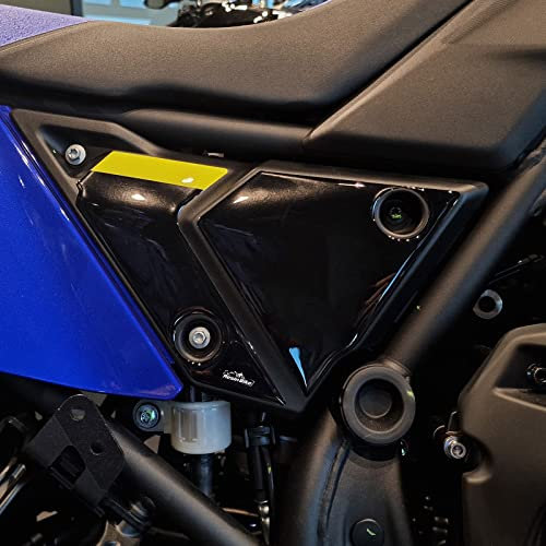 Resin Bike Aufkleber für Motorrad Kompatibel mit Yamaha Tenere 700 World Raid 2023 2022. Seitliche Unterbodenschutzabdeckungen vor Stößen und Kratzern. Paar 3D-Harzklebstoff - Stickers - Made in Italy