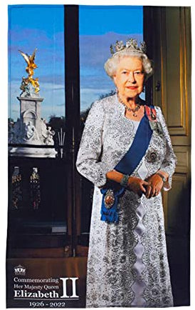 Queen Elizabeth II 1926-2022 Commemorative Tea Towel - A Memorable Souvenir Gift for Home Décor Keepsake Collection Ornament (By LILAJ)