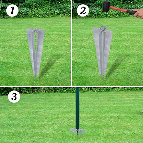 Eurozaun, MOONAIRY Maschendrahtzaun, Zaunpfosten, Gartenzaun Komplettset, Gartenzäune, Zaun Garten, Katzenzaun, Hühnerzaun, Stahl 10 x 1,0 m Grün